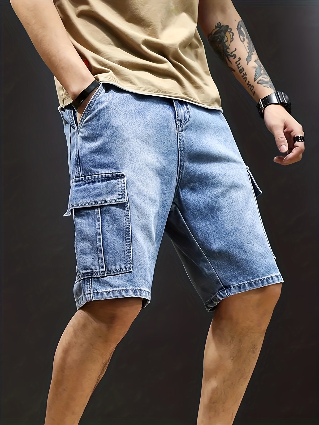 Denim Cargo Shorts | Casual | Stretch | Denim Shorts | Men's Shorts