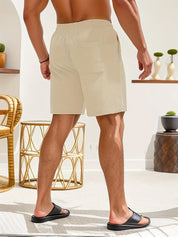 Cord Shorts - Men's Elastic Waist Corduroy Summer Shorts