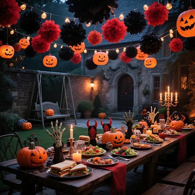 Halloween Pumpkin Lantern | Hanging | Decoration Set | Paper Lantern | Halloween Decor