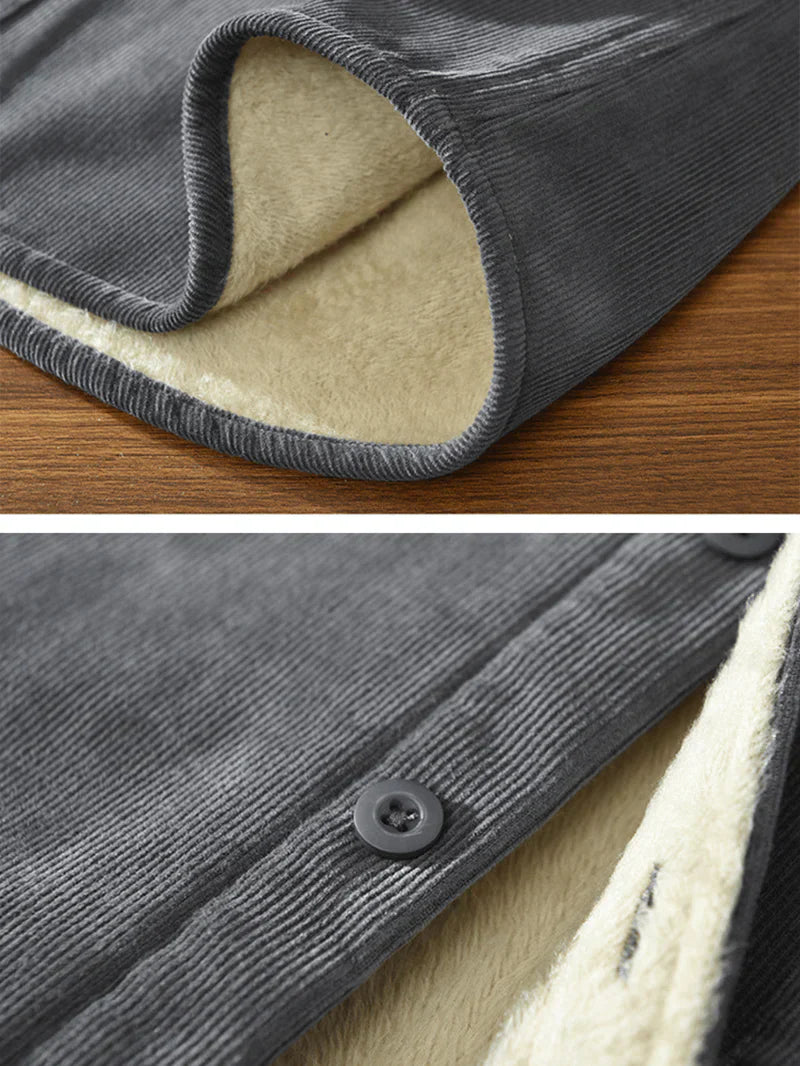 Corduroy Shirt | Warm | Fleece Lined | Overshirt | Men's Clothing