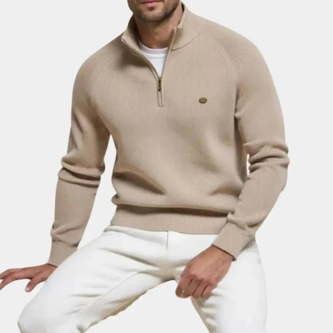 Half Zip Sweater | Knitted | Zip Neck | Polo Jumper | Men's Quarter Zip Jumper