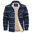 Plaid Overshirt - Men's Button-Up Fleece Lined Shirt Jacket for Winter