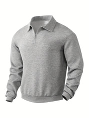 Quarter Zip Sweatshirt | Collared | Regular zip | Mens Half Zip Pullover | Men's Clothing