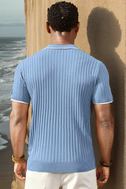Knit T-Shirt - Collared - Quarter Zip - Polo Shirt - Men's Shirt