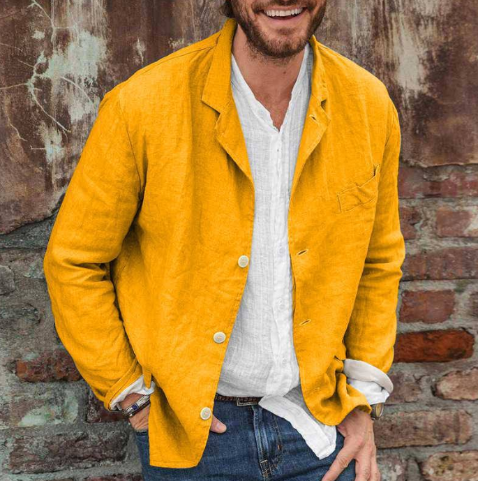 Linen Blazer - Casual - Single Breasted - Linen Jacket - Men's Blazer
