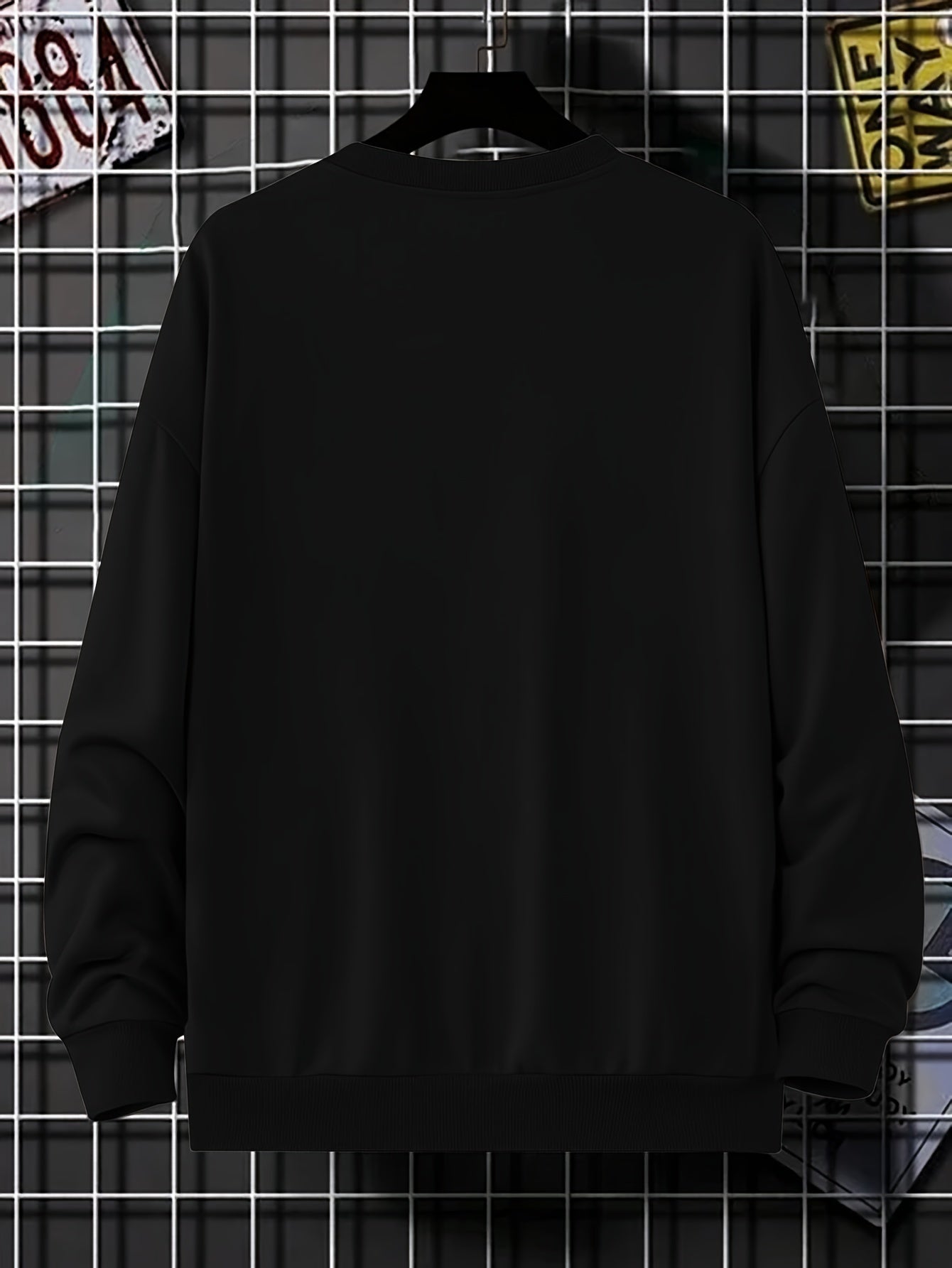 Men's Sweatshirt - Round Neck - Print - Oversized Sweatshirt - Oversized Pullover