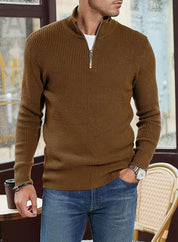 Quarter Zip Jumper | Knitted | Rib Knit | Polo Sweater | Men's Half Zip Jumper