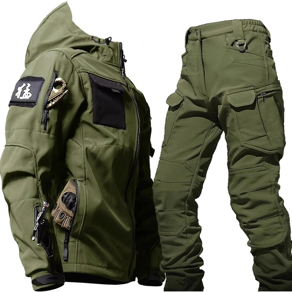 Outdoor Clothes - Men's Waterproof Tactical Jacket and Cargo Pants Set