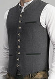Gray Vest - Men's Classic Sleeveless Single Breasted Suit Vest