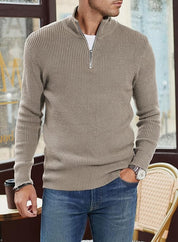 Quarter Zip Jumper | Knitted | Rib Knit | Polo Sweater | Men's Half Zip Jumper