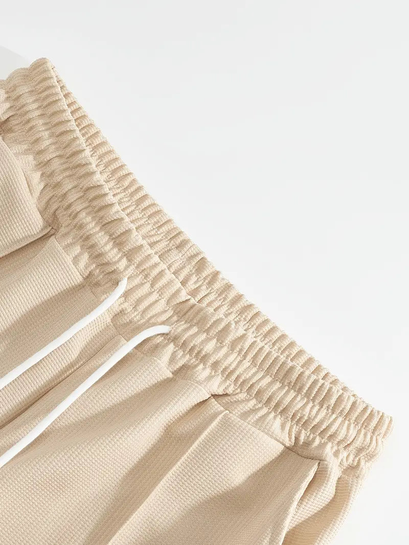 Shirt and Pants Set - Short Sleeve - Polo Shirt - Two-Piece Set - Men's Clothing