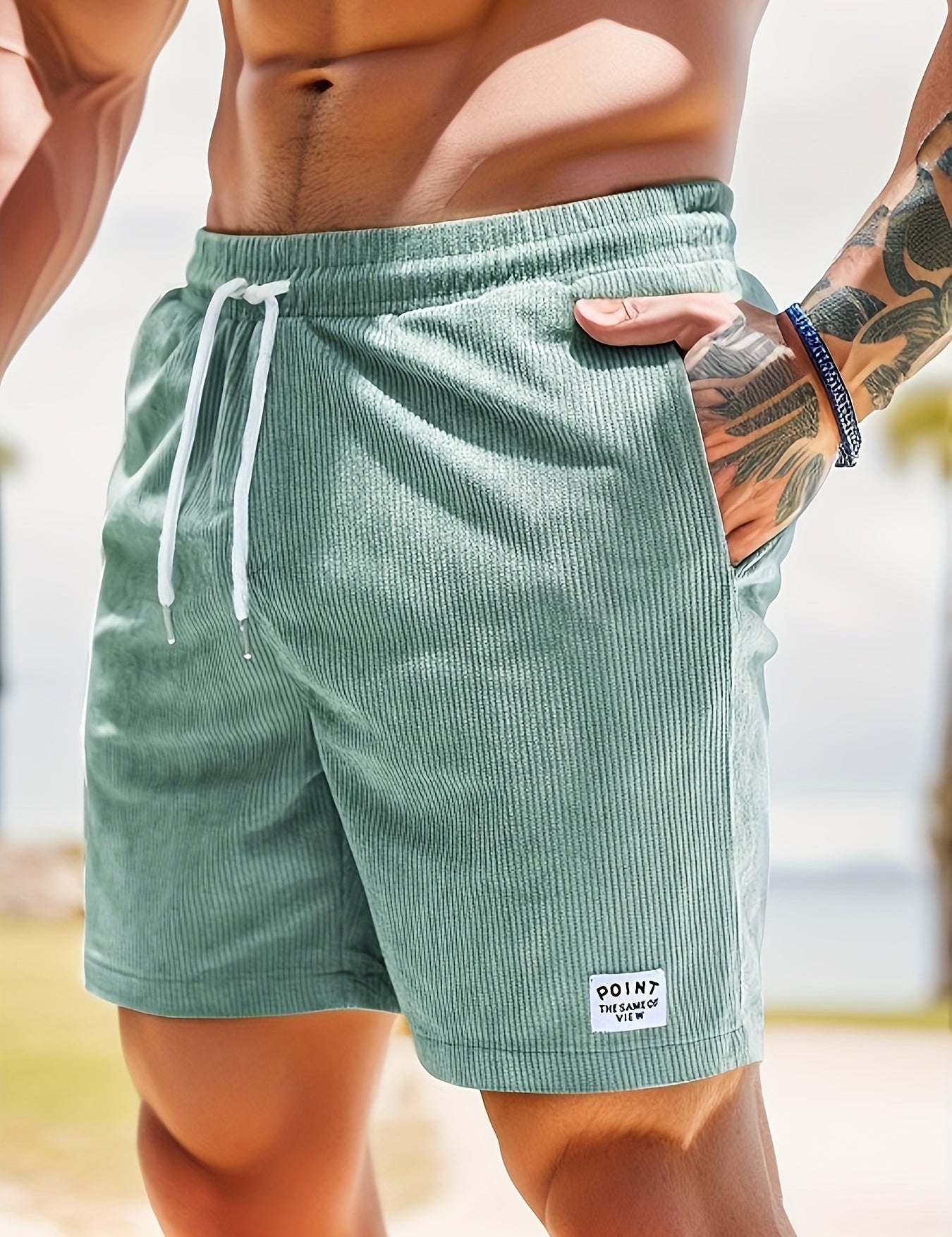 Men's Cord Shorts | Corduroy | Elastic Waist | Shorts for Summer | Men's Shorts