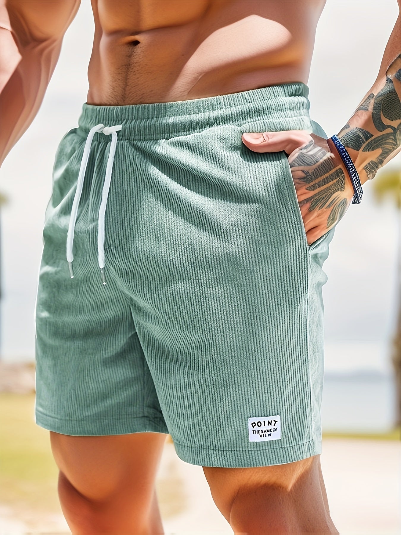 Men's Cord Shorts | Corduroy | Elastic Waist | Shorts for Summer | Men's Shorts