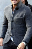 Cardigan Jacket | Button-Up | Slim Fit | Tweed Jacket | Men's Clothing