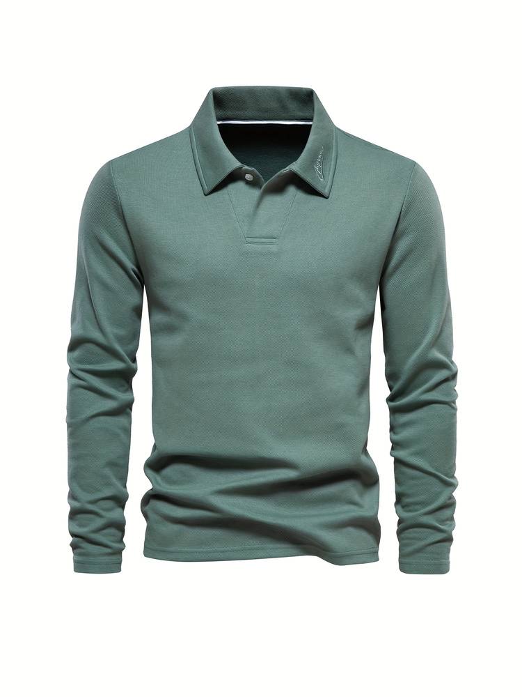 Men's Polo Shirt | Collared | Plain | Long Sleeve Shirts | Long Sleeve T-Shirts