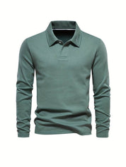 Men's Polo Shirt | Collared | Plain | Long Sleeve Shirts | Long Sleeve T-Shirts