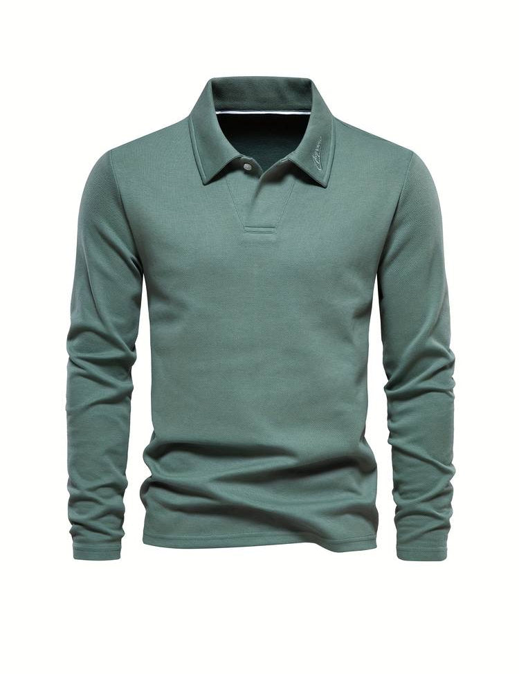 Men's Polo Shirt | Collared | Plain | Long Sleeve Shirts | Long Sleeve T-Shirts