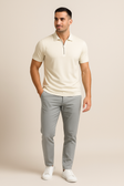 Quarter-Zip Polo - Short Sleeve - Collared - Polo T-Shirt - Men's Shirt