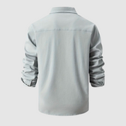 Denim Shirt - Men's Long Sleeve Button-Up Shirt with Breast Pockets