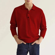 Polo Sweatshirt - Collared - Long Sleeve - Polo Jumper - Men's Clothing