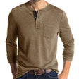 Long Sleeve T-Shirt - Men's Casual Quarter Button Crew Neck Basic Shirt