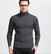 Roll Neck Jumper - Men's Slim Fit Knitted Turtleneck Sweater