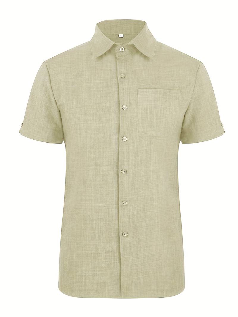 Short Sleeve Shirt - Men's Lightweight Collared Button-Up Shirt