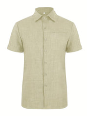 Short Sleeve Shirt - Men's Lightweight Collared Button-Up Shirt
