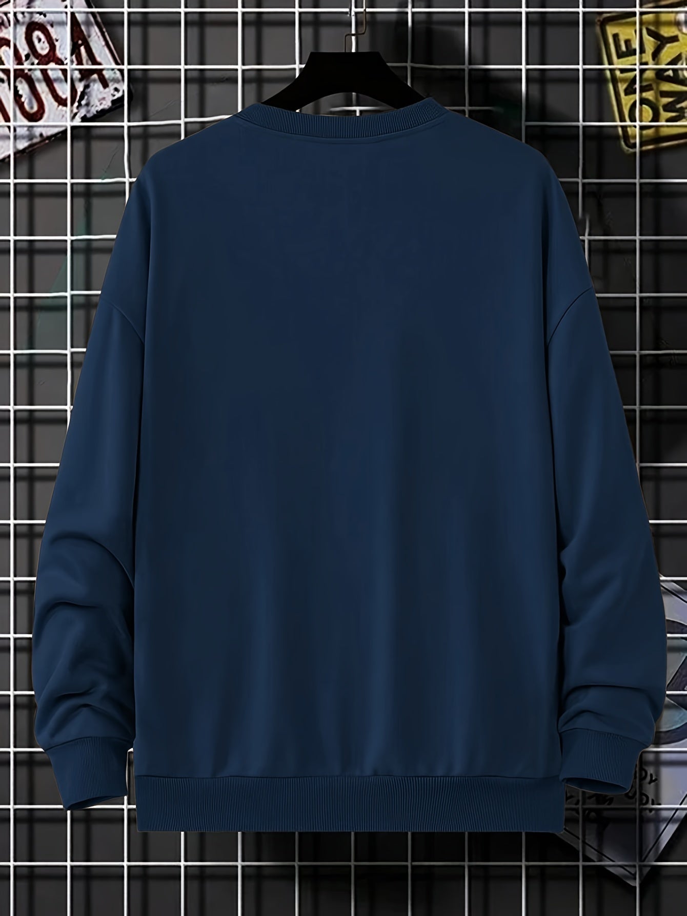 Men's Sweatshirt - Round Neck - Print - Oversized Sweatshirt - Oversized Pullover