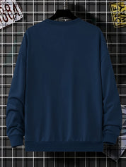 Men's Sweatshirt - Round Neck - Print - Oversized Sweatshirt - Oversized Pullover