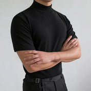 High Neck T-shirt | Casual | Short Sleeve | Plain T-Shirt | Men's Clothing