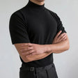 High Neck T-shirt | Casual | Short Sleeve | Plain T-Shirt | Men's Clothing