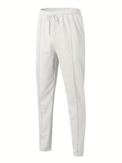 Men's Trousers - Elastic Waist - Drawstring - Slim Fit Joggers - Waffle Pants