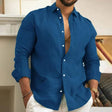 Button-Up Shirt | Long Sleeve | Lightweight | Collared Shirt | Men's Linen Shirt