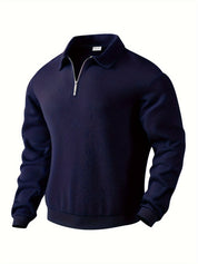 Quarter Zip Sweatshirt | Collared | Regular zip | Mens Half Zip Pullover | Men's Clothing