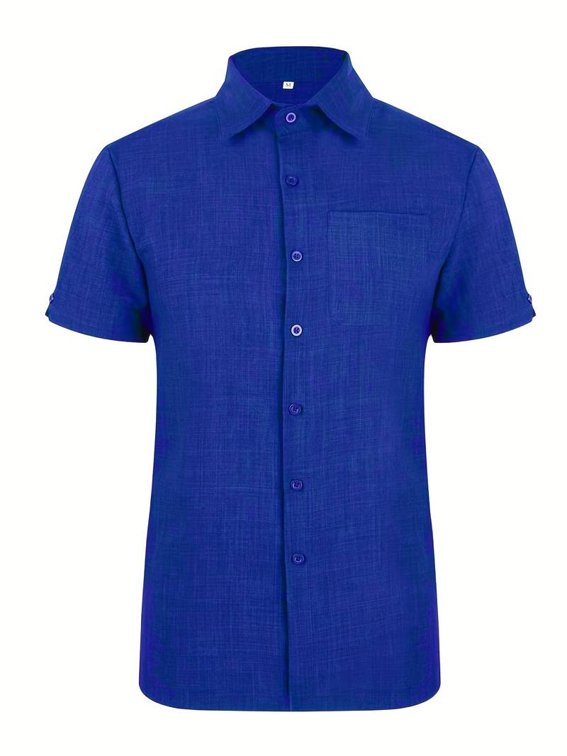 Short Sleeve Shirt - Men's Lightweight Collared Button-Up Shirt