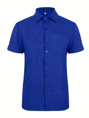 Short Sleeve Shirt - Men's Lightweight Collared Button-Up Shirt