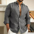 Button-Up Shirt | Long Sleeve | Lightweight | Collared Shirt | Men's Linen Shirt