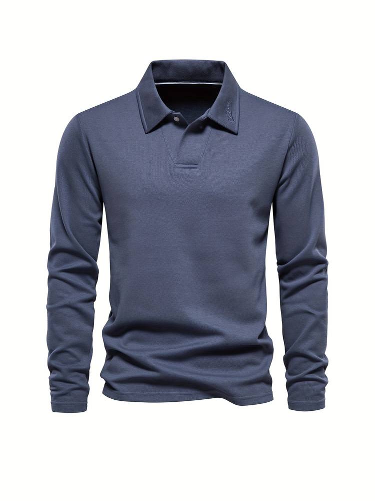 Men's Polo Shirt | Collared | Plain | Long Sleeve Shirts | Long Sleeve T-Shirts
