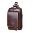 Belt Bag - Men's Small Brown Waist Bag with Zipper