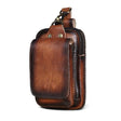 Belt Bag - Men's Small Brown Waist Bag with Zipper