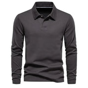 Polo Sweater | Turn Down Collar | Regular Fit | Long Sleeve Polo Shirts | Men's Clothing