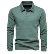 Polo Sweater | Turn Down Collar | Regular Fit | Long Sleeve Polo Shirts | Men's Clothing