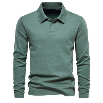 Polo Sweater | Turn Down Collar | Regular Fit | Long Sleeve Polo Shirts | Men's Clothing