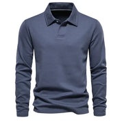 Polo Sweater | Turn Down Collar | Regular Fit | Long Sleeve Polo Shirts | Men's Clothing