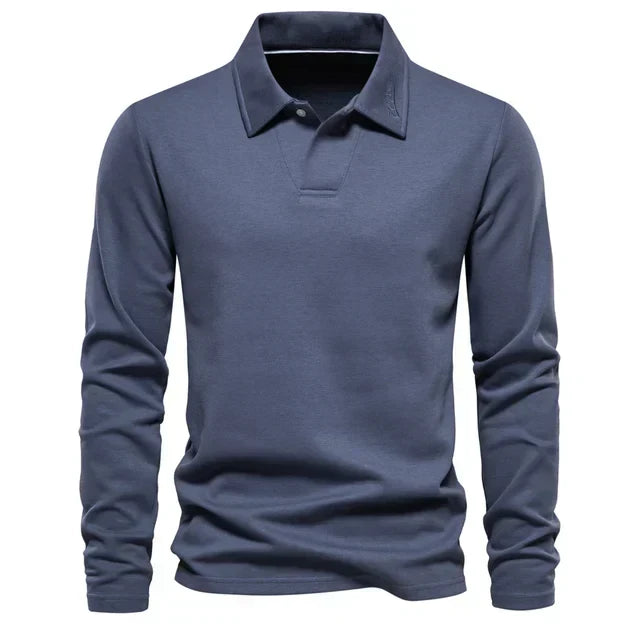 Polo Sweater | Turn Down Collar | Regular Fit | Long Sleeve Polo Shirts | Men's Clothing