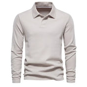 Polo Sweater | Turn Down Collar | Regular Fit | Long Sleeve Polo Shirts | Men's Clothing