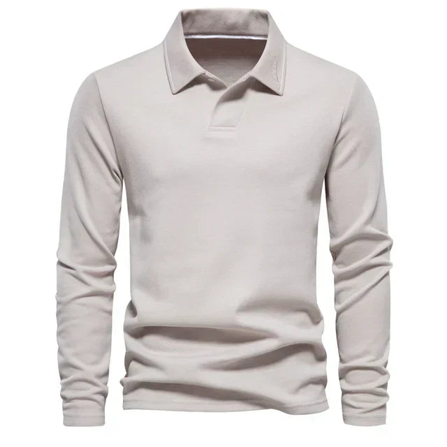 Polo Sweater | Turn Down Collar | Regular Fit | Long Sleeve Polo Shirts | Men's Clothing