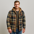 Hooded Overshirt - Button-Up - Breast Pockets - Plaid Hoodie - Men's Clothing