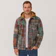 Hooded Overshirt - Button-Up - Breast Pockets - Plaid Hoodie - Men's Clothing